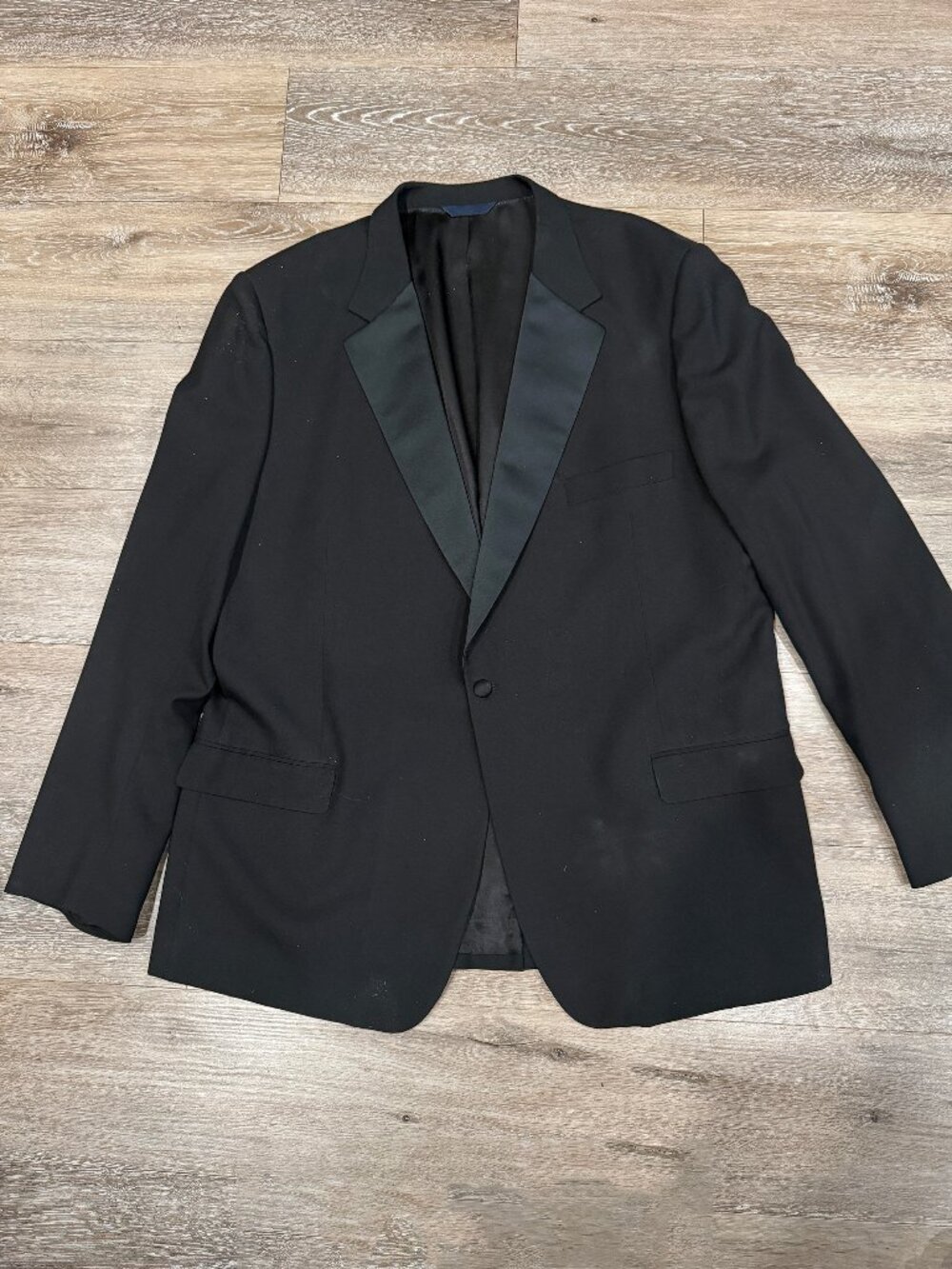 Vintage Burberry London 2-Piece Tuxedo Suit Black Wool 44XL / EU 54 Made in USA
